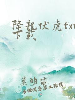 降龙伏虎txt下载