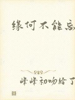 缘何不能忘记你