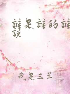 谁是谁的谁 小说