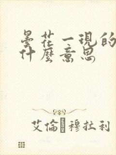 昙花一现的现是什么意思