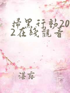 扫黑行动2022在线观看