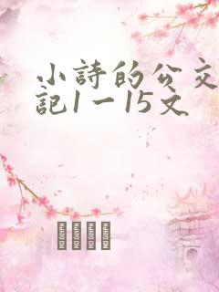 小诗的公交车日记1一15文