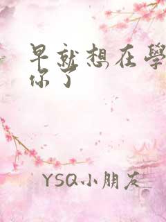 早就想在学校要你了