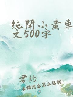纯开小黄车小短文500字