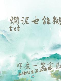 烂泥也能糊上墙txt