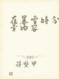 在暴雪时分54章内容