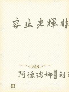 容止光辉非世人