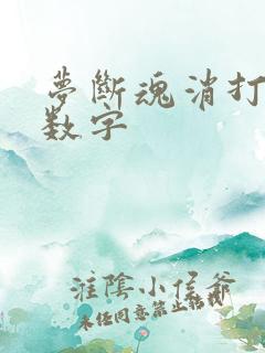 梦断魂消打三个数字