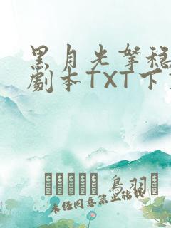 黑月光拿稳BE剧本TXT下载