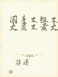 国产又粗又猛又大爽又黄大爷