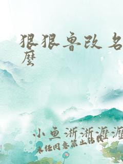 狠狠鲁改名是什么