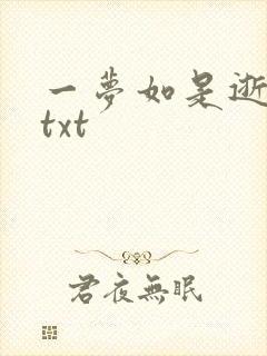 一梦如是逝水长txt