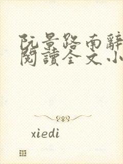 阮景路南辞免费阅读全文小说