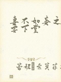 妻不如妾之夫人要下堂