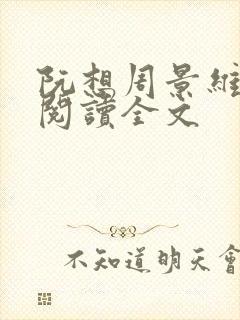 阮想周景维免费阅读全文