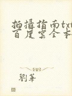 拍摄指南txt百度云全本