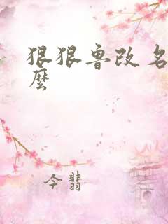 狠狠鲁改名是什么