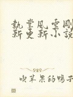 执掌风云刚刚最新更新小说