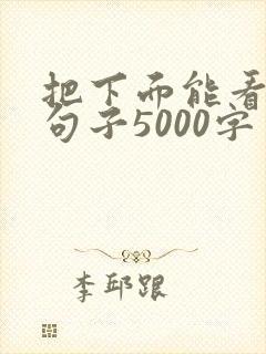 把下面能看湿的句子5000字