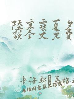 陆寒霆夏夕绾小说全文免费阅读落秋