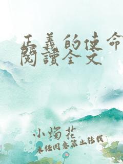 正义的使命免费阅读全文