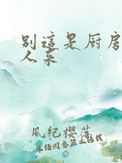 别这是厨房会有人来