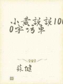 小黄说说1000字污车
