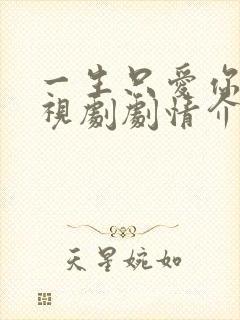 一生只爱你 电视剧剧情介绍