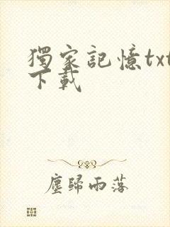 独家记忆txt下载