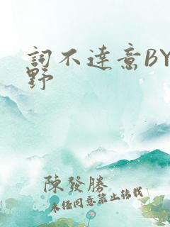 词不达意BY咩野