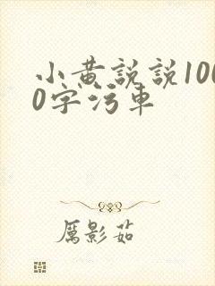 小黄说说1000字污车