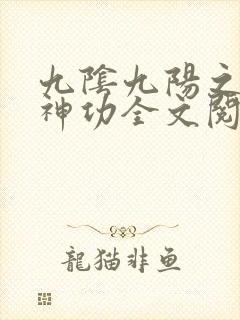九阴九阳之阴阳神功全文阅读