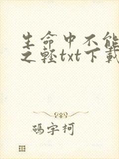 生命中不能承受之轻txt下载