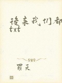 后来我们都哭了txt