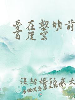 爱在黎明前降落百度云