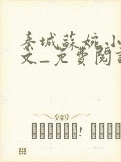 秦城苏婉小说全文_免费阅读最新