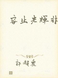 容止光辉非世人