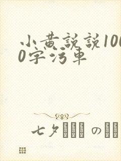 小黄说说1000字污车