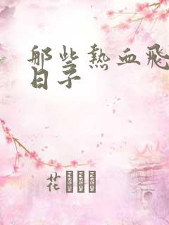 那些热血飞扬的日子