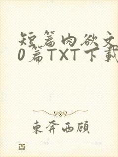 短篇肉欲文500篇TXT下载