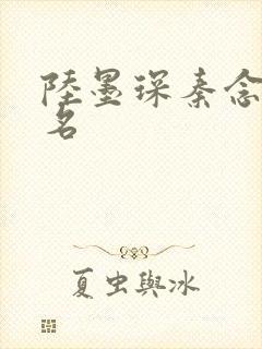 陆墨琛秦念小说名