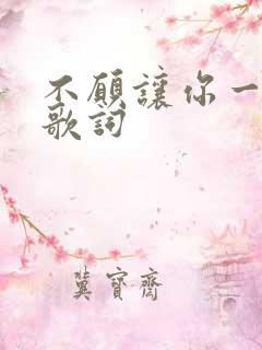 不愿让你一个人歌词