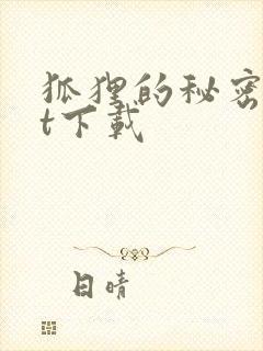 狐狸的秘密txt下载