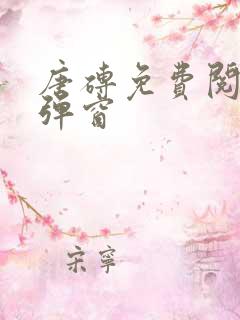 唐砖免费阅读无弹窗