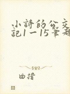 小诗的公交车日记1一15笔趣阁