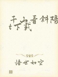 千山看斜阳txt下载