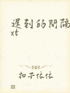 迟到的间隔年txt