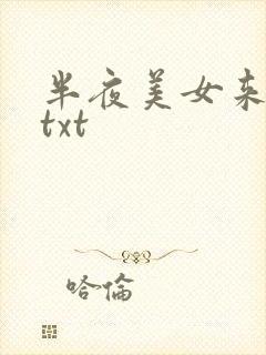 半夜美女来敲门txt