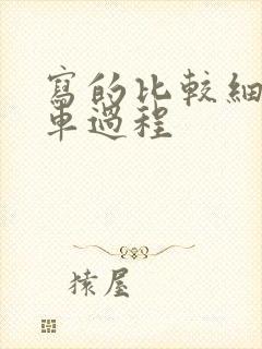 写的比较细的开车过程