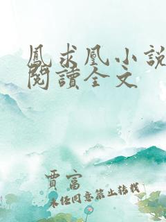 凤求凰小说免费阅读全文